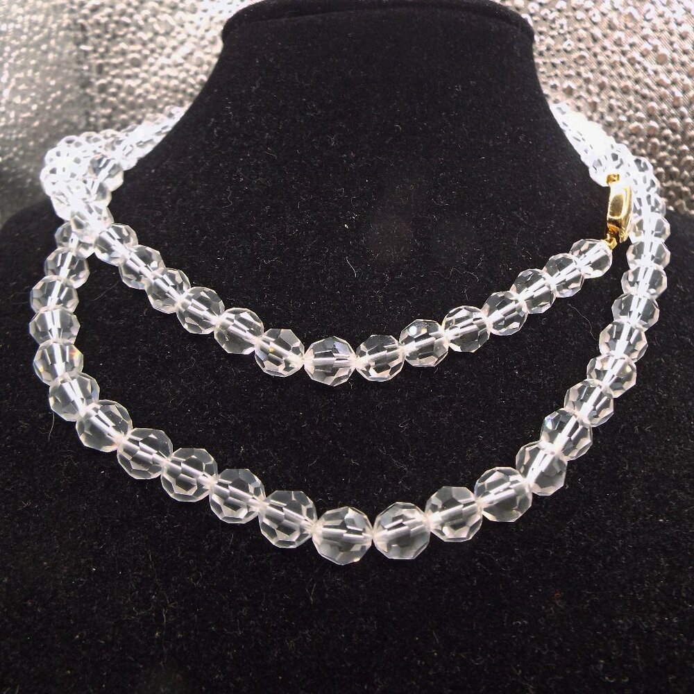 SARAH COVENTRY  (SAC) FACETED CRYSTAL 28" L. NECKLACE 16